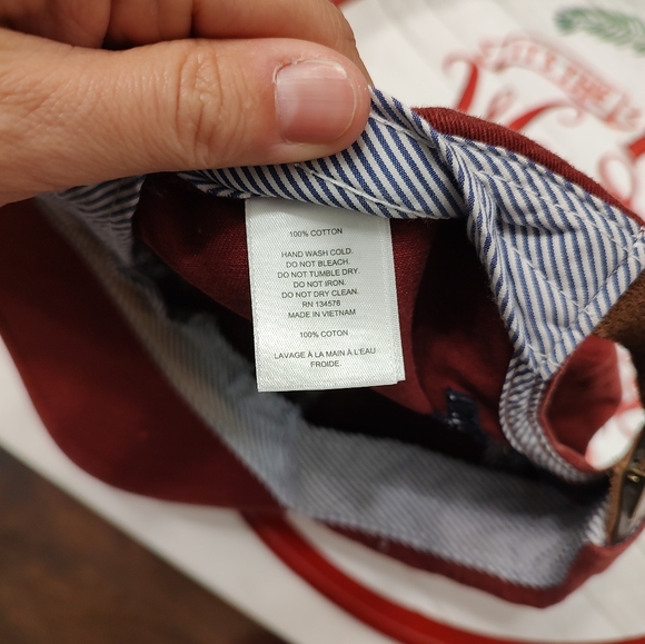 🥰GUC Vineyard Vines Unisex Wear Leather Adjustable Back Cotton Hat, Maroon, OSF - Picture 12 of 14